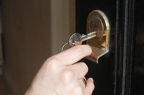 A door key on a ring